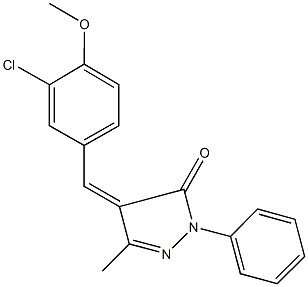 4-(3-chloro-4-methoxybenzylidene)-5-methyl-2-phenyl-2,4-dihydro-3H-pyrazol-3-one 结构式