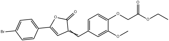 ethyl {4-[(5-(4-bromophenyl)-2-oxo-3(2H)-furanylidene)methyl]-2-methoxyphenoxy}acetate 结构式