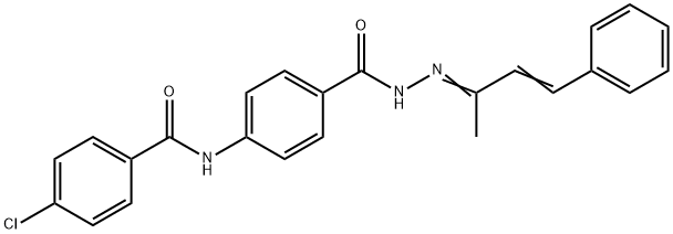 4-chloro-N-(4-{[2-(1-methyl-3-phenyl-2-propenylidene)hydrazino]carbonyl}phenyl)benzamide 结构式