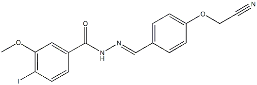 N'-[4-(cyanomethoxy)benzylidene]-4-iodo-3-methoxybenzohydrazide 结构式