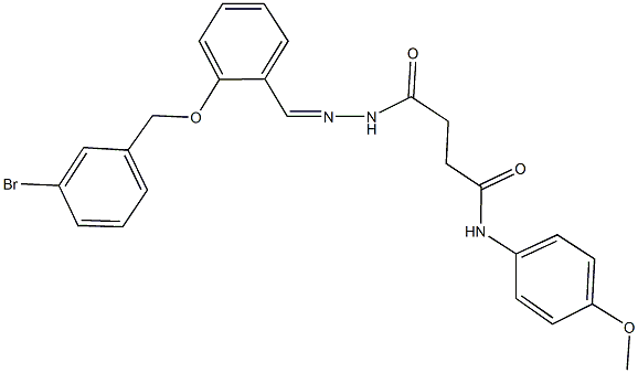 4-(2-{2-[(3-bromobenzyl)oxy]benzylidene}hydrazino)-N-(4-methoxyphenyl)-4-oxobutanamide 结构式