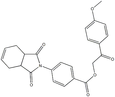 2-(4-methoxyphenyl)-2-oxoethyl 4-(1,3-dioxo-1,3,3a,4,7,7a-hexahydro-2H-isoindol-2-yl)benzoate 结构式