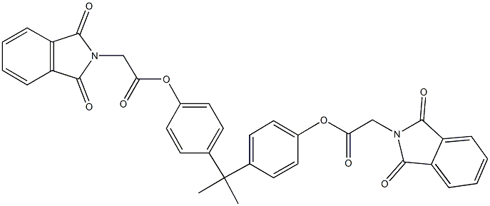 4-[1-(4-{[(1,3-dioxo-1,3-dihydro-2H-isoindol-2-yl)acetyl]oxy}phenyl)-1-methylethyl]phenyl (1,3-dioxo-1,3-dihydro-2H-isoindol-2-yl)acetate 结构式