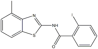 2-iodo-N-(4-methyl-1,3-benzothiazol-2-yl)benzamide 结构式