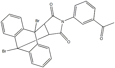 17-(3-acetylphenyl)-1,8-dibromo-17-azapentacyclo[6.6.5.0~2,7~.0~9,14~.0~15,19~]nonadeca-2,4,6,9,11,13-hexaene-16,18-dione 结构式