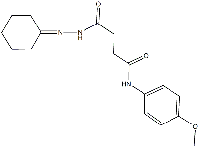 4-(2-cyclohexylidenehydrazino)-N-(4-methoxyphenyl)-4-oxobutanamide 结构式