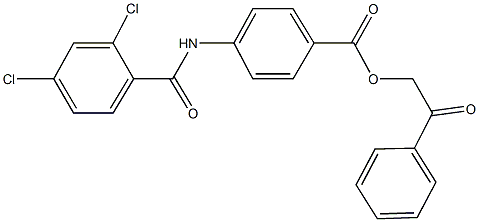 2-oxo-2-phenylethyl 4-[(2,4-dichlorobenzoyl)amino]benzoate 结构式