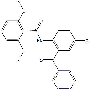 N-(2-benzoyl-4-chlorophenyl)-2,6-dimethoxybenzamide 结构式