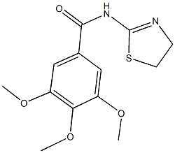 N-(4,5-dihydro-1,3-thiazol-2-yl)-3,4,5-trimethoxybenzamide 结构式