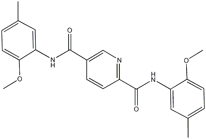 N~2~,N~5~-bis(2-methoxy-5-methylphenyl)-2,5-pyridinedicarboxamide 结构式