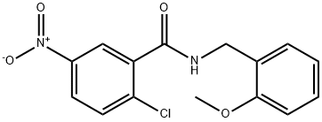 2-chloro-5-nitro-N-(2-methoxybenzyl)benzamide 结构式