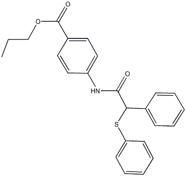 propyl 4-{[phenyl(phenylsulfanyl)acetyl]amino}benzoate 结构式