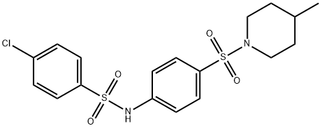 4-chloro-N-{4-[(4-methyl-1-piperidinyl)sulfonyl]phenyl}benzenesulfonamide 结构式