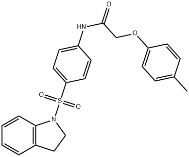 N-[4-(2,3-dihydro-1H-indol-1-ylsulfonyl)phenyl]-2-(4-methylphenoxy)acetamide 结构式