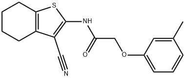 N-(3-cyano-4,5,6,7-tetrahydro-1-benzothien-2-yl)-2-(3-methylphenoxy)acetamide 结构式