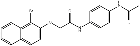 N-[4-(acetylamino)phenyl]-2-[(1-bromo-2-naphthyl)oxy]acetamide 结构式