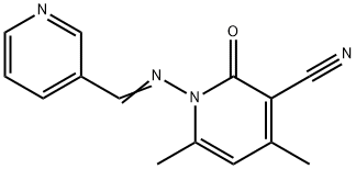 4,6-dimethyl-2-oxo-1-[(3-pyridinylmethylene)amino]-1,2-dihydro-3-pyridinecarbonitrile 结构式