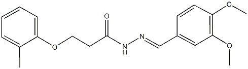 N'-(3,4-dimethoxybenzylidene)-3-(2-methylphenoxy)propanohydrazide 结构式