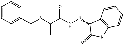 2-(benzylsulfanyl)-N'-(2-oxo-1,2-dihydro-3H-indol-3-ylidene)propanohydrazide 结构式