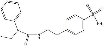 N-{2-[4-(aminosulfonyl)phenyl]ethyl}-2-phenylbutanamide 结构式