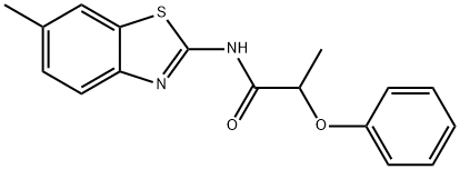 N-(6-methyl-1,3-benzothiazol-2-yl)-2-phenoxypropanamide 结构式