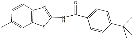 4-tert-butyl-N-(6-methyl-1,3-benzothiazol-2-yl)benzamide 结构式