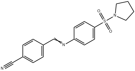 4-({[4-(1-pyrrolidinylsulfonyl)phenyl]imino}methyl)benzonitrile 结构式