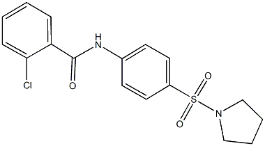 2-chloro-N-[4-(1-pyrrolidinylsulfonyl)phenyl]benzamide 结构式