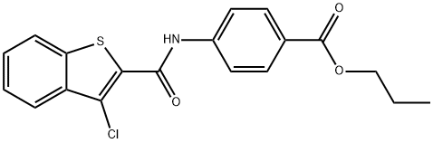 propyl 4-{[(3-chloro-1-benzothien-2-yl)carbonyl]amino}benzoate 结构式