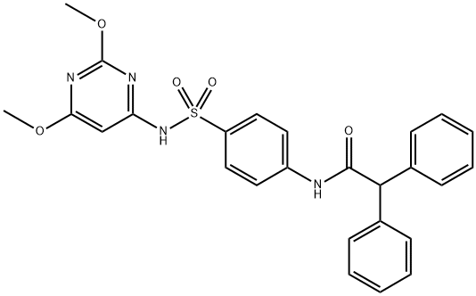 N-(4-{[(2,6-dimethoxy-4-pyrimidinyl)amino]sulfonyl}phenyl)-2,2-diphenylacetamide 结构式