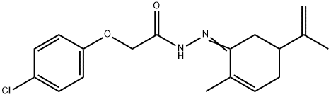 2-(4-chlorophenoxy)-N'-(5-isopropenyl-2-methyl-2-cyclohexen-1-ylidene)acetohydrazide 结构式