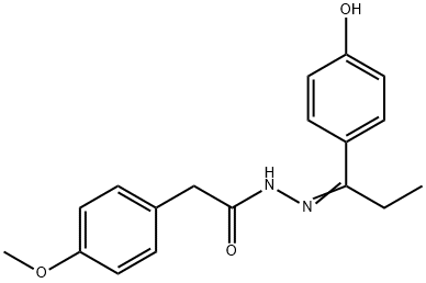 N'-[1-(4-hydroxyphenyl)propylidene]-2-(4-methoxyphenyl)acetohydrazide 结构式