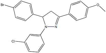 4-[5-(4-bromophenyl)-1-(3-chlorophenyl)-4,5-dihydro-1H-pyrazol-3-yl]phenyl methyl ether 结构式