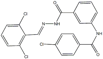 4-chloro-N-(3-{[2-(2,6-dichlorobenzylidene)hydrazino]carbonyl}phenyl)benzamide 结构式
