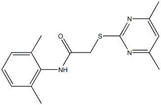 N-(2,6-dimethylphenyl)-2-[(4,6-dimethyl-2-pyrimidinyl)sulfanyl]acetamide 结构式