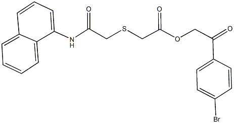 2-(4-bromophenyl)-2-oxoethyl {[2-(1-naphthylamino)-2-oxoethyl]sulfanyl}acetate 结构式