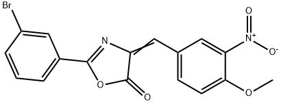 2-(3-bromophenyl)-4-{3-nitro-4-methoxybenzylidene}-1,3-oxazol-5(4H)-one 结构式