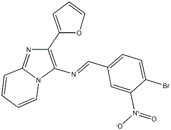 3-({4-bromo-3-nitrobenzylidene}amino)-2-(2-furyl)imidazo[1,2-a]pyridine 结构式