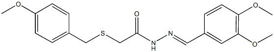 N'-(3,4-dimethoxybenzylidene)-2-[(4-methoxybenzyl)sulfanyl]acetohydrazide 结构式