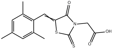 [5-(mesitylmethylene)-4-oxo-2-thioxo-1,3-thiazolidin-3-yl]acetic acid 结构式