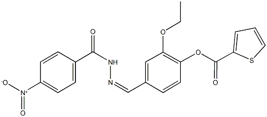 2-ethoxy-4-(2-{4-nitrobenzoyl}carbohydrazonoyl)phenyl 2-thiophenecarboxylate 结构式