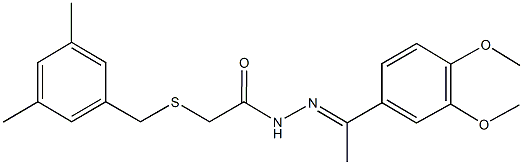 N'-[1-(3,4-dimethoxyphenyl)ethylidene]-2-[(3,5-dimethylbenzyl)sulfanyl]acetohydrazide 结构式