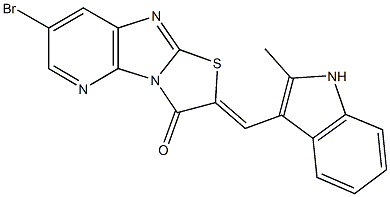 7-bromo-2-[(2-methyl-1H-indol-3-yl)methylene][1,3]thiazolo[2',3':2,3]imidazo[4,5-b]pyridin-3(2H)-one 结构式