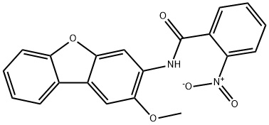 2-nitro-N-(2-methoxydibenzo[b,d]furan-3-yl)benzamide 结构式