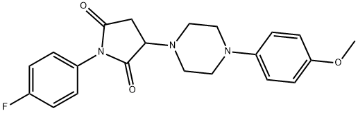 1-(4-fluorophenyl)-3-[4-(4-methoxyphenyl)-1-piperazinyl]-2,5-pyrrolidinedione 结构式