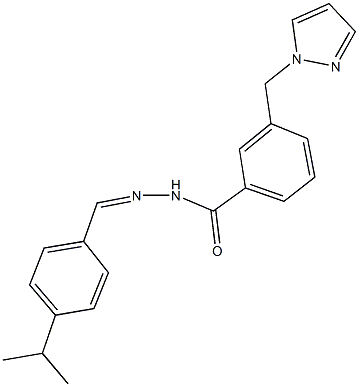 N'-(4-isopropylbenzylidene)-3-(1H-pyrazol-1-ylmethyl)benzohydrazide 结构式