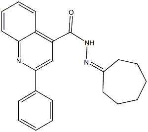 N'-cycloheptylidene-2-phenyl-4-quinolinecarbohydrazide 结构式