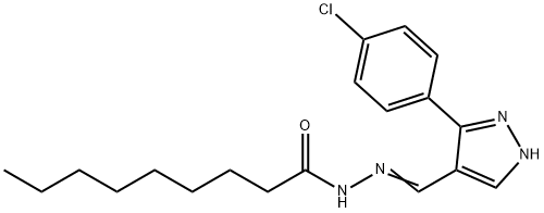N'-{[3-(4-chlorophenyl)-1H-pyrazol-4-yl]methylene}nonanohydrazide 结构式