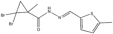 2,2-dibromo-1-methyl-N'-[(5-methyl-2-thienyl)methylene]cyclopropanecarbohydrazide 结构式