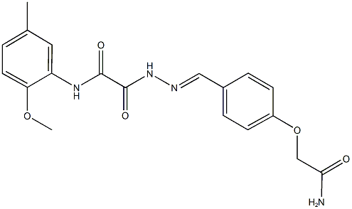 2-{2-[4-(2-amino-2-oxoethoxy)benzylidene]hydrazino}-N-(2-methoxy-5-methylphenyl)-2-oxoacetamide 结构式